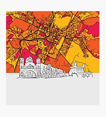 Podgorica, Montenegro, Skyline Map Photographic Print