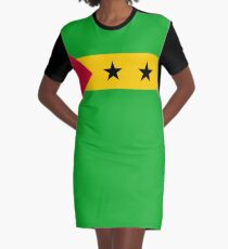 Flag of Sao Tome and Principe Graphic T-Shirt Dress