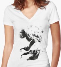 Black Cloud Women's Fitted V-Neck T-Shirt