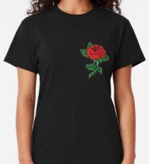 Rose Patch Black Classic T-Shirt