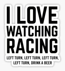I Love Watching Racing Sticker