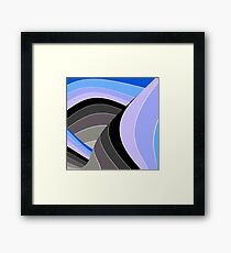 Curves in Gray and Blue Framed Print