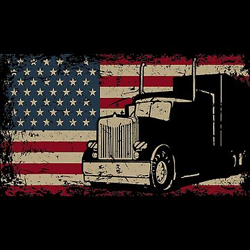 American Flag Semi Truck Driver Gifts Truck Lovers Trucker - Truck Driver -  Magnet