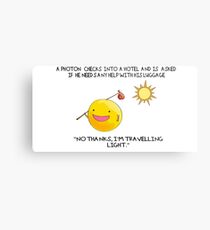 A Photon Travelling Science Joke Metal Print
