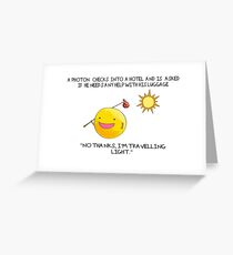 A Photon Travelling Science Joke Greeting Card