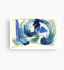 abstract painting, oil varnish pastel graphite on board Canvas Print