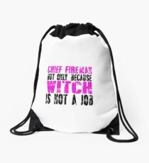 Chief Fireman Witch Drawstring Bag