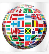 World, Flags of the Globe, Flags, Globe, Peace, Global Poster