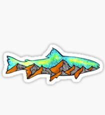 Golden Mountain Fish Sticker
