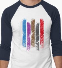 BJJ Belt Rank Vertical Stripes Shirt for Jiu Jitsu Men's Baseball ¾ T-Shirt