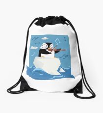 South Pole Musical Penguin Drawstring Bag