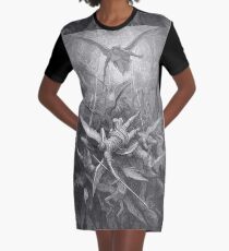 ANGELS & DEMONS, Gustave Dore, Him The Almighty Power Hurled Headlong Flaming From The Eternal Sky Graphic T-Shirt Dress