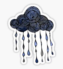 Swirly Raindrops Sticker