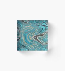 abstrakter Strandmarmormuster aquamariner Türkis wirbelt Acrylblock