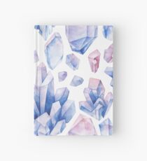 Watercolor pastel colored crystals Hardcover Journal