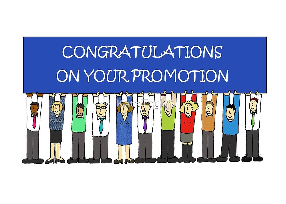 Congratulations on Your Promotion Cartoon Group with a Banner
