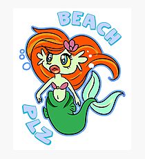 Cute Kawaii Anime Mermaid Retro Photographic Print