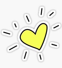 Radiating Yellow Heart Sticker