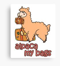 Kawaii Cute Anime Alpaca My Bags Geek Humor Design Canvas Print