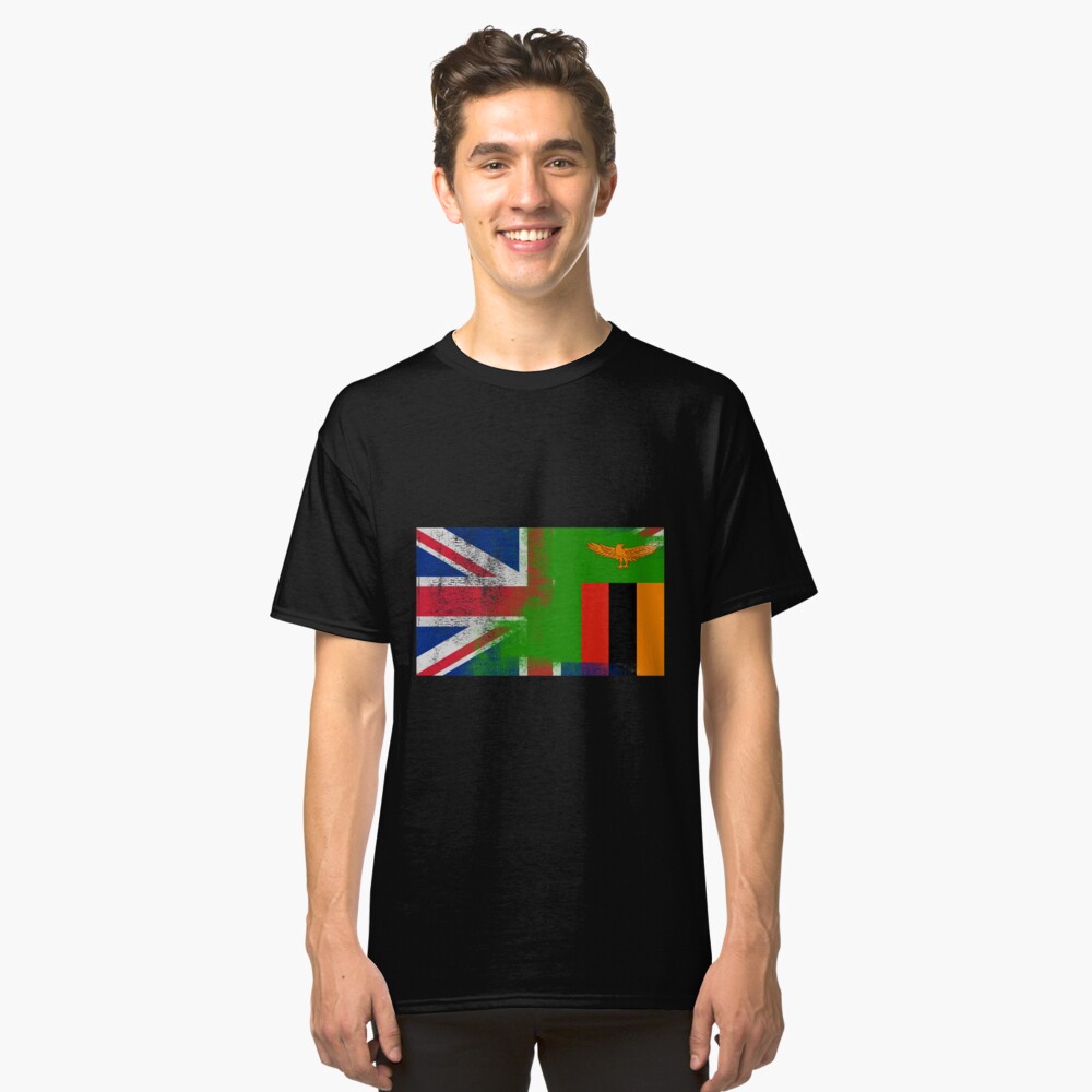 British Zambian Half Zambia Half Uk Flag T Shirt By Ozziwar Redbubble 1090