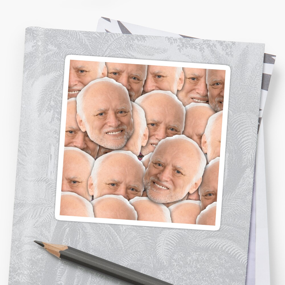 "Hide Your Pain Harold" Sticker by Jijarugen | Redbubble