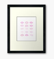 pink and blush lipstick lips Framed Print
