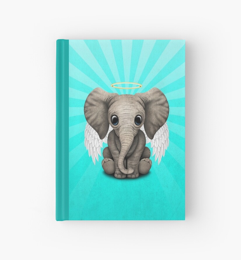 "Cute Baby Elephant Angel" Hardcover Journals by jeff bartels Redbubble