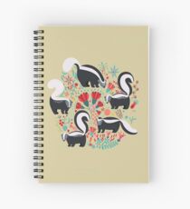 Cute Gang of Skunks Playing in the Garden Spiral Notebook