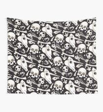 black Skulls and Bones - Wunderkammer Wall Tapestry