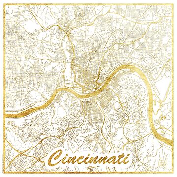 Artwork thumbnail, Cincinnati Map Gold by HubertRoguski