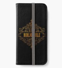 Gold Bibliophile - black iPhone Wallet/Case/Skin