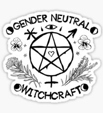 Gender Neutral Witchcraft (black) Sticker