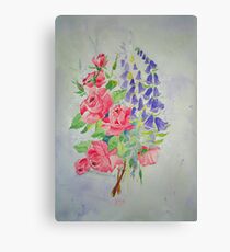 Roses and Digitalis Canvas Print
