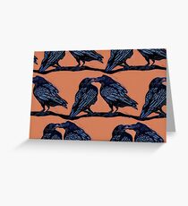 Orange Crows Greeting Card