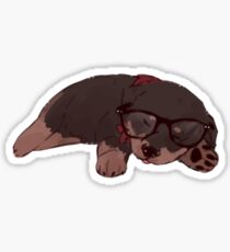 Pegatina gafas de rottweiler