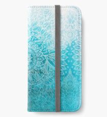 Fade to Teal - watercolor + doodle iPhone Wallet/Case/Skin
