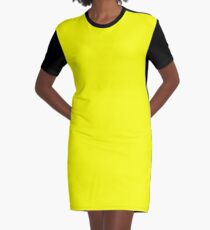 Neon fluorescent Yellow | Yellow|neon Yellow/Fluro Yellow Graphic T-Shirt Dress