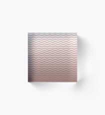 Copper Rose Gold and White Wave Chevron Acrylic Block