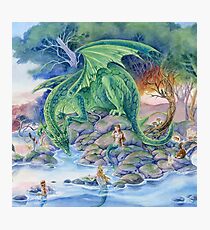 Of Air and Sea - Dragon and Mermaids fantasy art Photographic Print