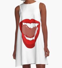Reddish mouth A-Line Dress