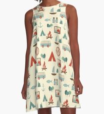 Simple abstract seamless tourist pattern A-Line Dress