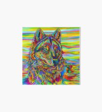 Colorful Psychedelic Rainbow Wolf Art Board