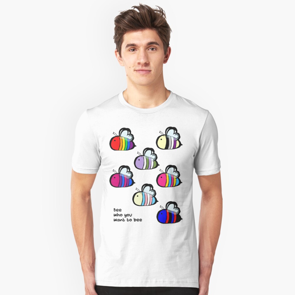 T-shirt ajusté « Essaim d'abeilles LGBT Pride» 