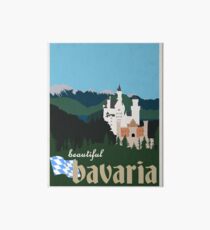 Lámina rígida Hermoso cartel de viaje vintage de Baviera - Castillo de Neuschwanstein