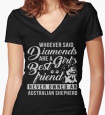 Australian Shepherd T Shirt Women's Fitted V-Neck T-Shirt