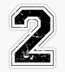 Number 2 Two Black Jersey Sports Athletic Player Sticker