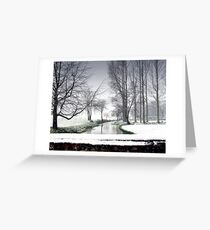 Snowfall at the River Wensum, North Norfolk Greeting Card