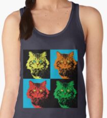 CAT POP ART YELLOW RED GREEN Women's Tank Top