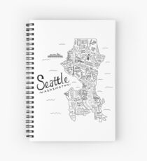 Seattle Map Spiral Notebook