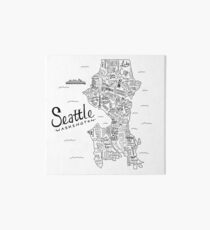 Seattle Karte Galeriedruck